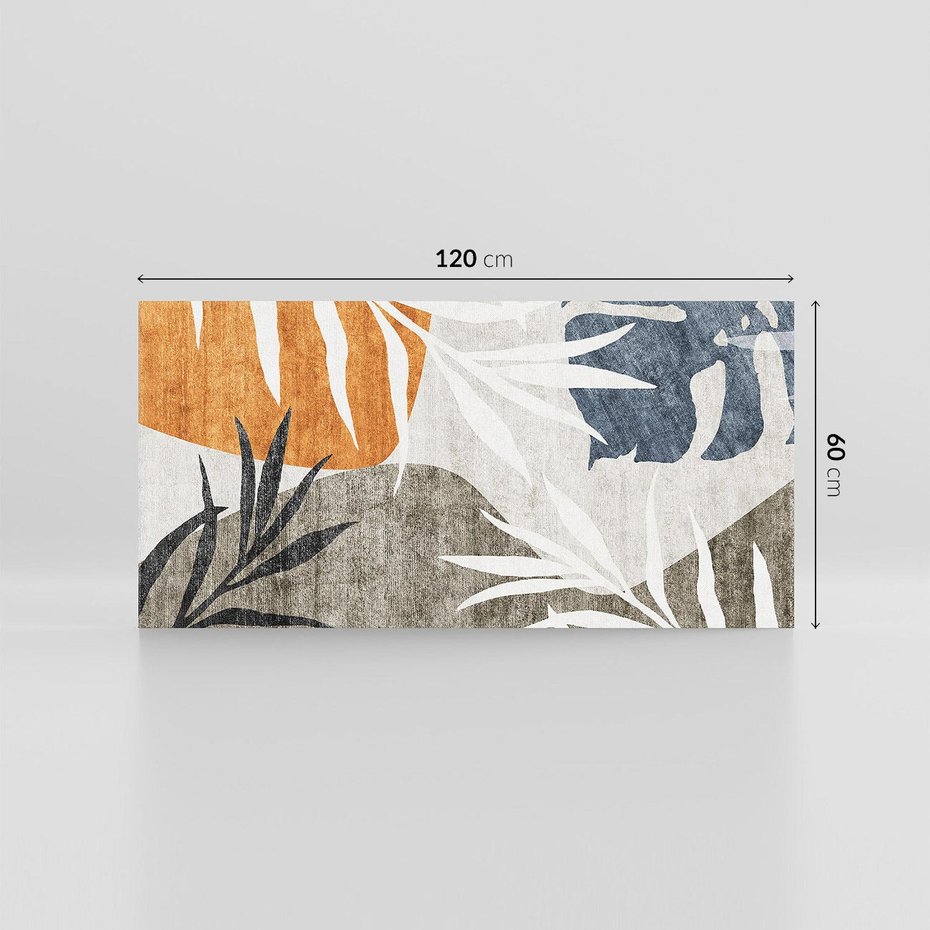 Obraz na płótnie 120x60 - Oddechy ciszy i ruchu - rzut liści palmy, monstery