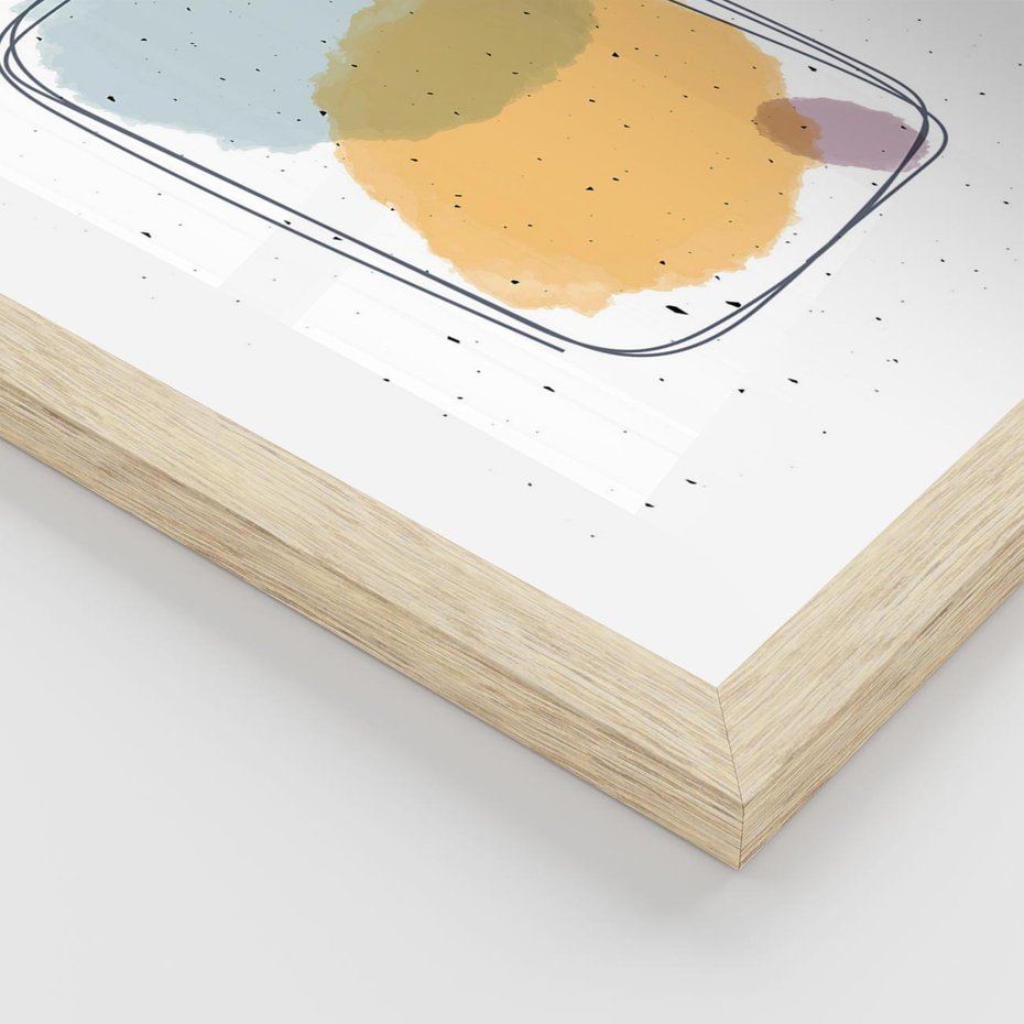 Plakat w ramie 30x40 - Wibracje Linii - abstrakcyjna kompozycja, jak ręcznie malowana - rama drewno