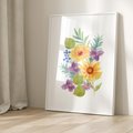 Plakat w ramie 30x40 - Kwiatowe Inspiracje - akwarelowe polne kwiaty, minimalistyczny plakat - rama biała