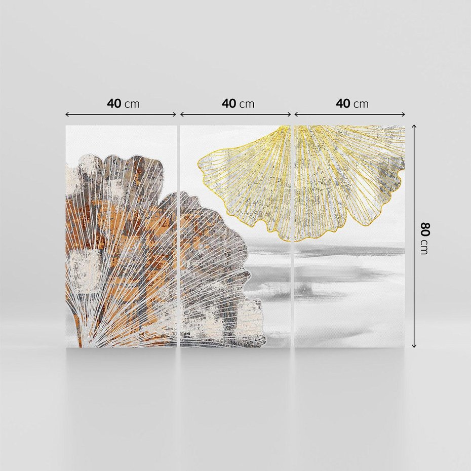 Obraz na płótnie 120x80 - Złote liście melancholii - liście miłorzębu, tekstura