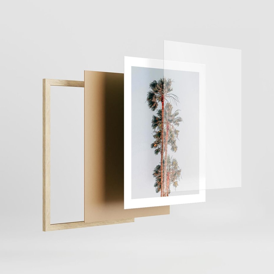 Plakat w ramie 30x40 - Kształty Palm - palmy, zdjęcie - rama drewno