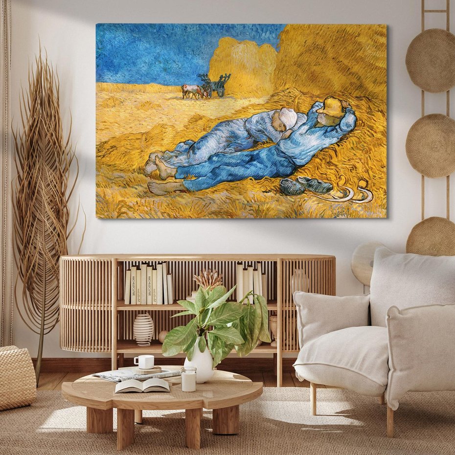 Obraz na płótnie 120x80 - "The Siesta " (1890) Vincent van Gogh - Reprodukcja - reprodukcja, obraz na płótnie