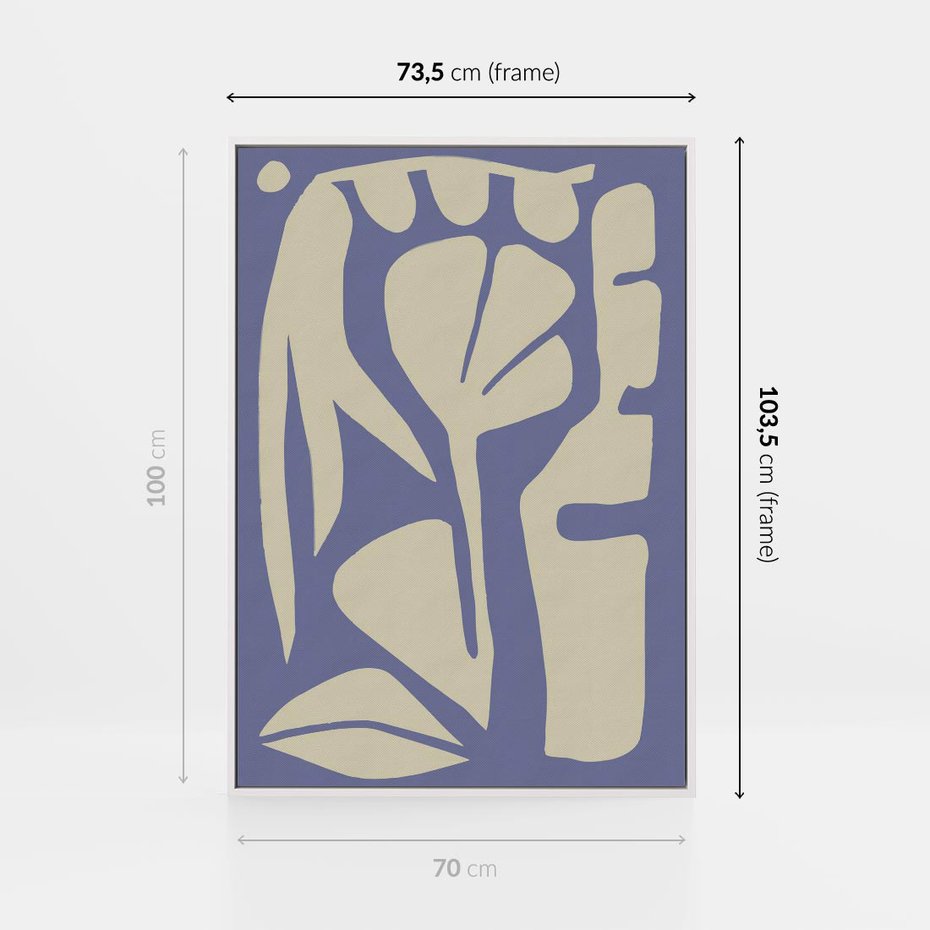 Obraz w ramie 70x100 - Echa Wizualnej Transcendencji - skandynawski styl, plakat - rama biała