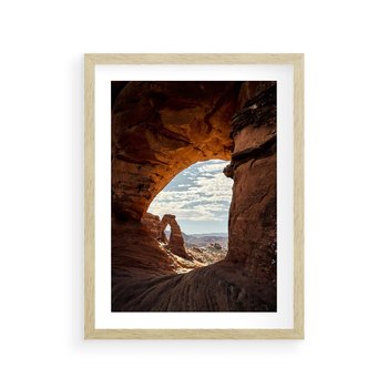 Plakat w ramie 30x40 - Magia pustynnego kanionu - pustynia, kanion - rama drewno
