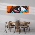 Obraz na płótnie 90x30 - Artystyczne spojrzenie: oko w graffiti - oko, graffiti