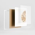 Plakat w ramie 40x50 - Przyjemność dla Oczu - złote, liście - rama biała