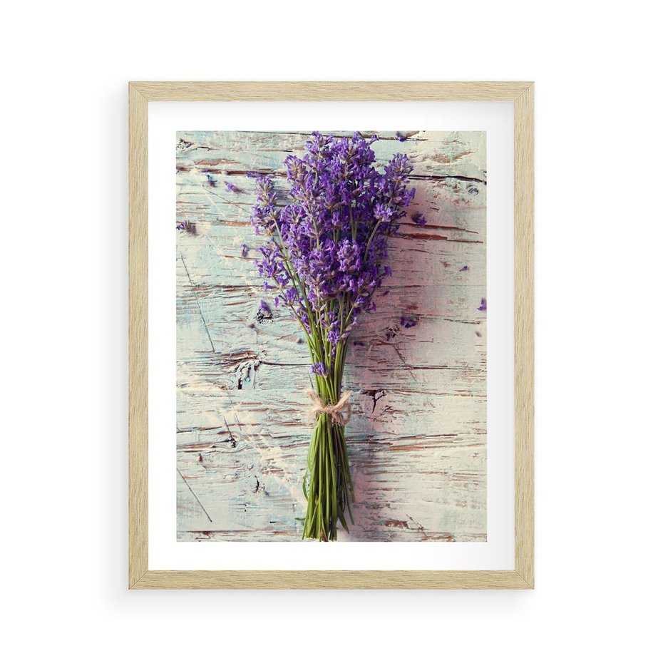Plakat w ramie 40x50 - Kwiatowy bukiet pełen piękna - bukiet, kwiaty - rama drewno