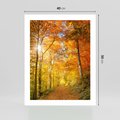 Plakat bez ramy 40x50 - Złote barwy jesiennego lasu - las, jesień