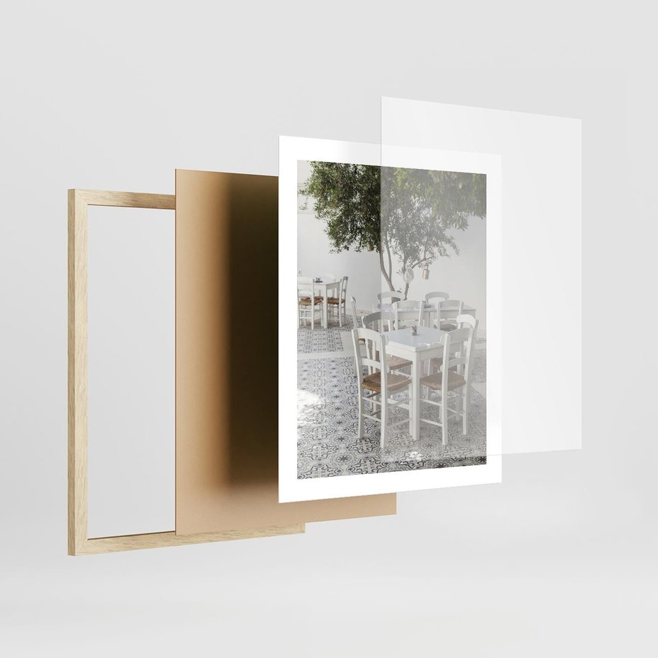 Plakat w ramie 40x50 - Włoska restauracja pełna smaków - włoska, restauracja - rama drewno