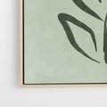 Obraz w ramie 80x120 - Zieleń Wyjątkowego Ukojenia - zielona abstrakcja, zgaszona zieleń - rama drewno