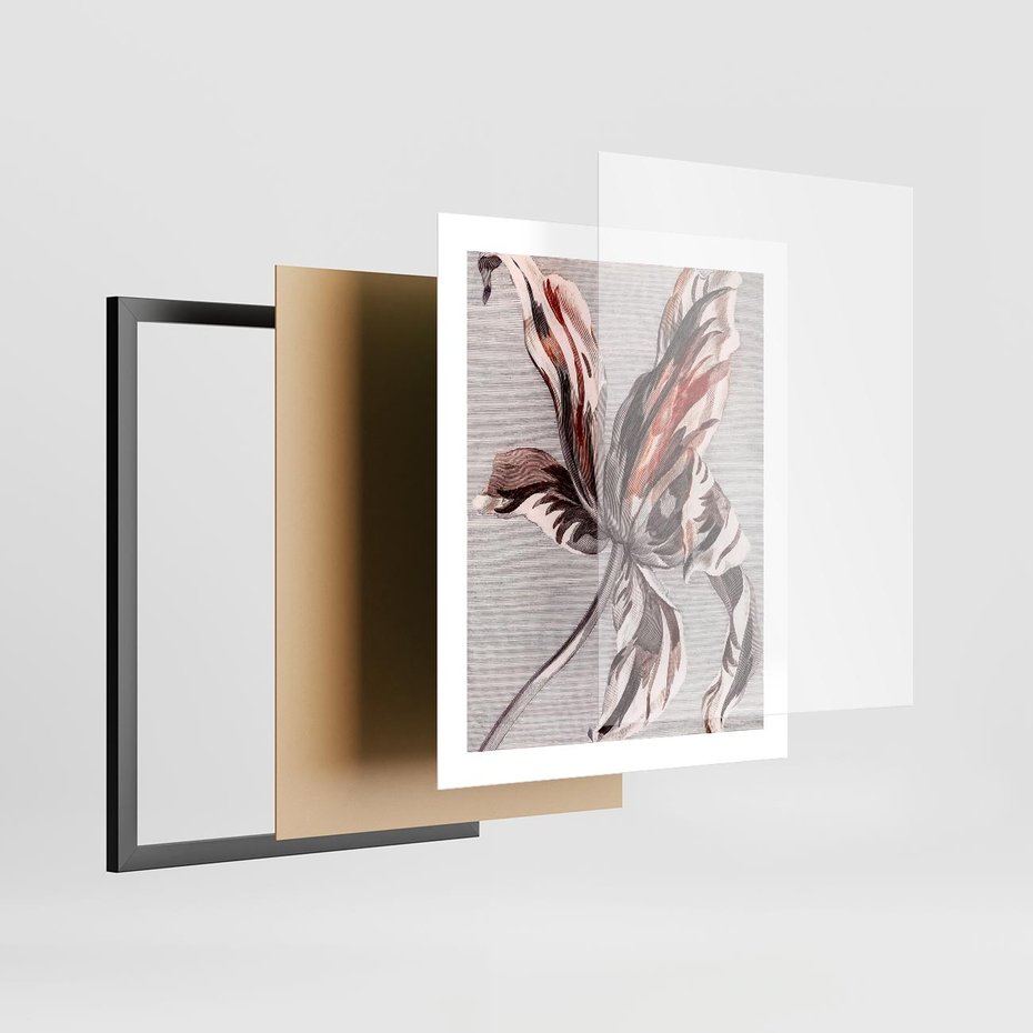 Plakat w ramie 40x50 - Graficzna Elegancja - nowoczesna sztuka, grafika - rama czarna