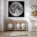 Obraz w ramie 50x50 - Księżycowa Aura - zdjęcie, ogromny księżyc na czarnym tle - rama biała