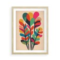 Plakat w ramie 50x70 - Symfonia Wzrokowych Impresji - abstrakcyjny kolorowy tęczowy obraz, inspiracje roślinne - rama drewno