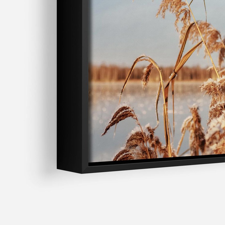 Obraz w ramie 50x50 - Wyraz Stylu - trawy, boho - rama czarna