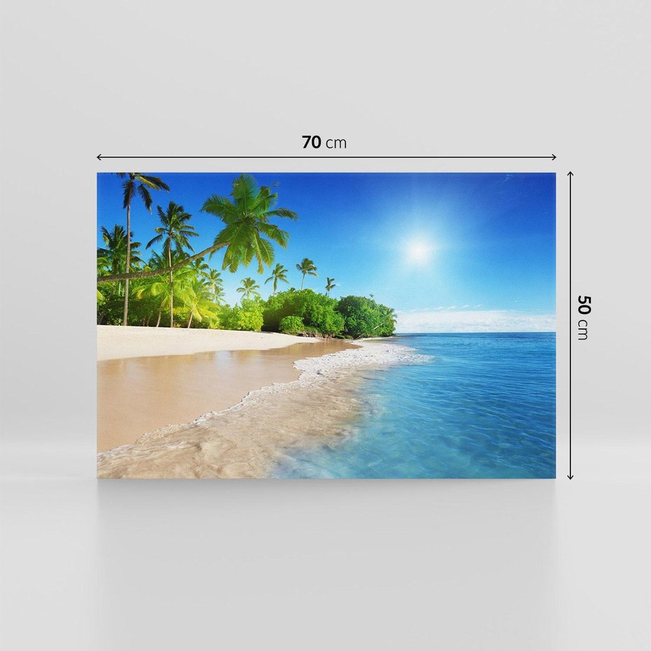 Obraz na płótnie 70x50 - Rajskie plaże Karaibów - Karaiby, plaża