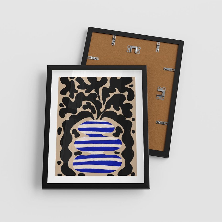 Plakat w ramie 40x50 - Boho Wizje - abstrakcyjny plakat, ciekawe formy - rama czarna