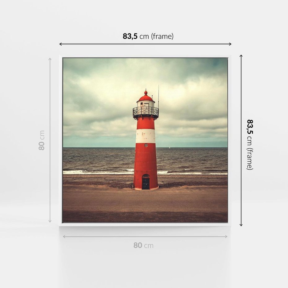 Obraz w ramie 80x80 - Retro Urok Morza - fotografia w stylu retro, vintage - rama biała
