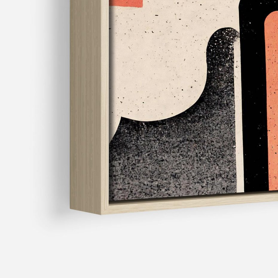 Obraz w ramie 70x50 - Loftowa Harmonia - abstrakcja, styl loftowy - rama drewno