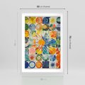 Plakat w ramie 50x70 - Rozkwitające Wzory Abstrakcji - abstrakcyjny obraz, mnogość kolorów - rama biała