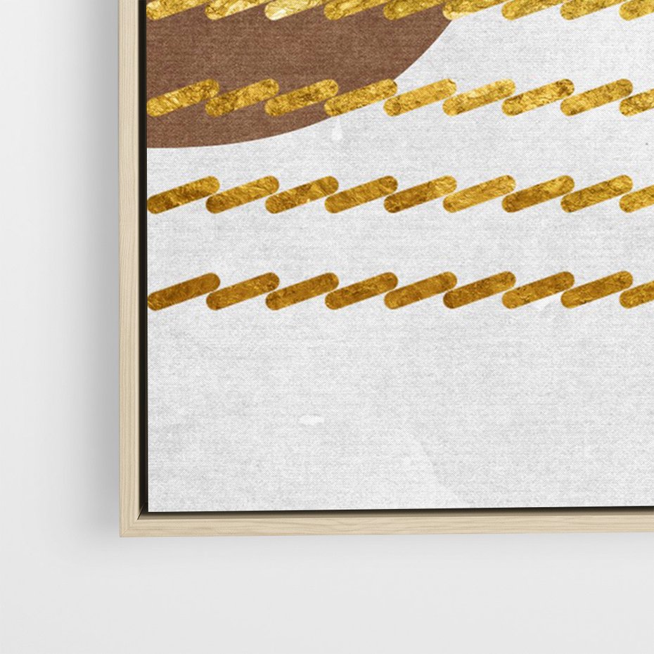 Obraz w ramie 50x70 - Odbicie światła serca - abstrakcyjne rozlane plamy, boho styl - rama drewno