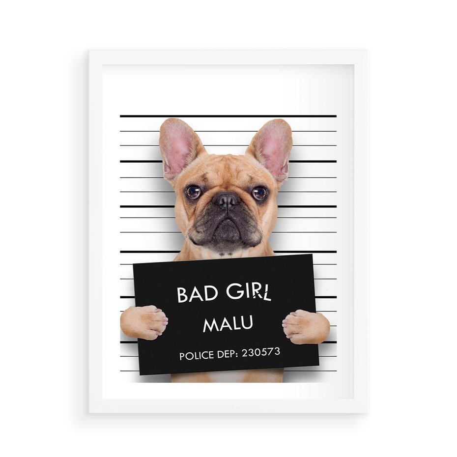 Plakat w ramie 50x70 - przyjaciel na zawsze - pies, piesek - rama biała