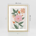 Plakat w ramie 30x40 - Kwiatowe Nastroje - kwiat, sztuka nowoczesna - rama drewno