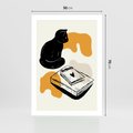 Plakat bez ramy 50x70 - Nowoczesny Kot - grafika, kot