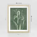 Plakat w ramie 40x50 - Zielony Oddech - zielona abstrakcja, zgaszona zieleń - rama drewno