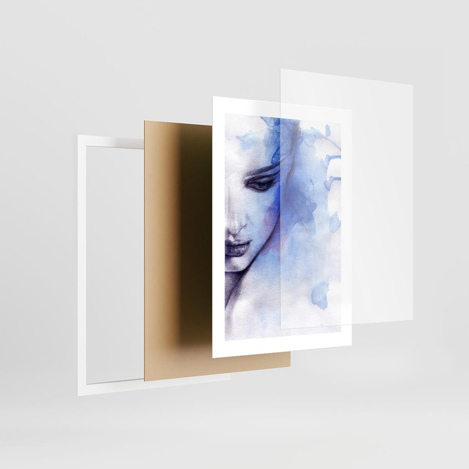 Plakat w ramie 30x40 - Graficzna magia kobiecej twarzy - grafika, kobieta - rama biała