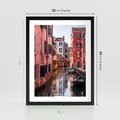 Plakat w ramie 30x40 - Przejażdżka gondolą przez Wenecję - Wenecja, kanały - rama czarna