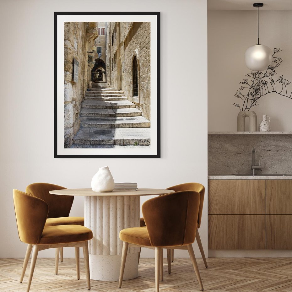 Plakat bez ramy 21x30 - Urok uliczki: perspektywa miasta - uliczka, perspektywa