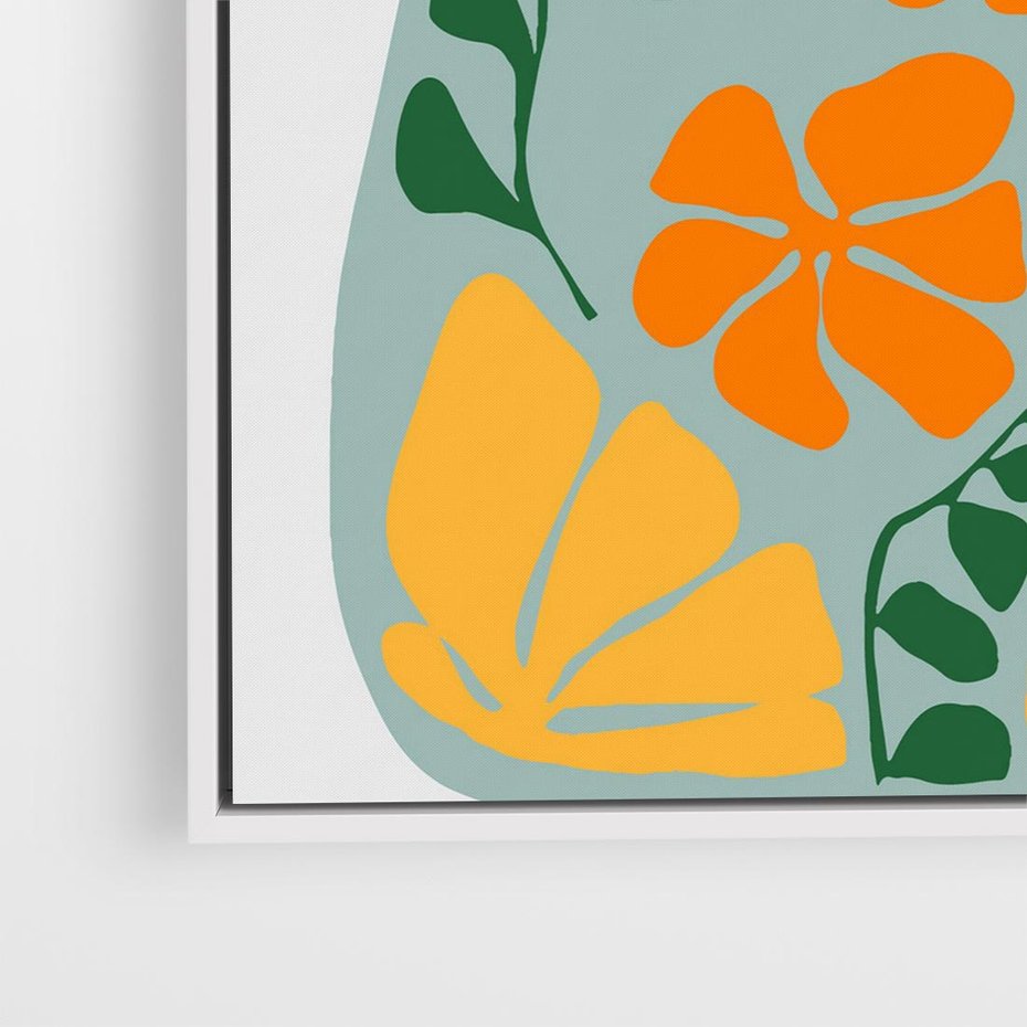 Obraz w ramie 50x50 - Kolorystyczna Ekspresja - czajnik, abstrakcja - rama biała