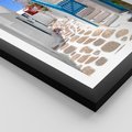 Plakat w ramie 50x70 - Santorini: urok Grecji - Santorini, Grecja - rama czarna