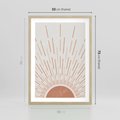 Plakat w ramie 50x70 - Słońce w Stylu Boho - słońce, grafika boho - rama drewno