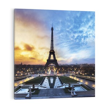 Obraz na płótnie 70x70 - Romantyczny Paryż - Wieża Eiffla w blasku - Paryż, Wieża