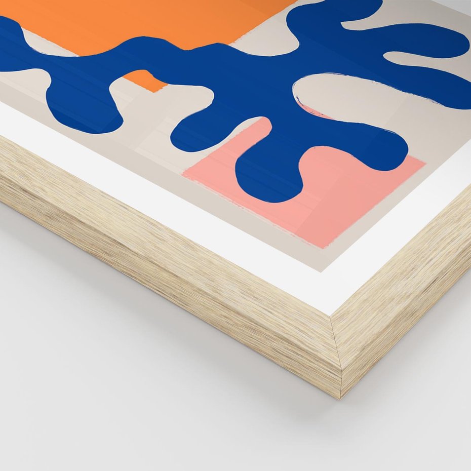 Plakat w ramie 40x50 - Bezczasowe Pastelowe Plamy - abstrakcja, nowoczesny plakat - rama drewno