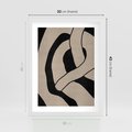 Plakat w ramie 30x40 - Obce Wariacje - abstrakcyjne linie, mroczny plakat - rama biała