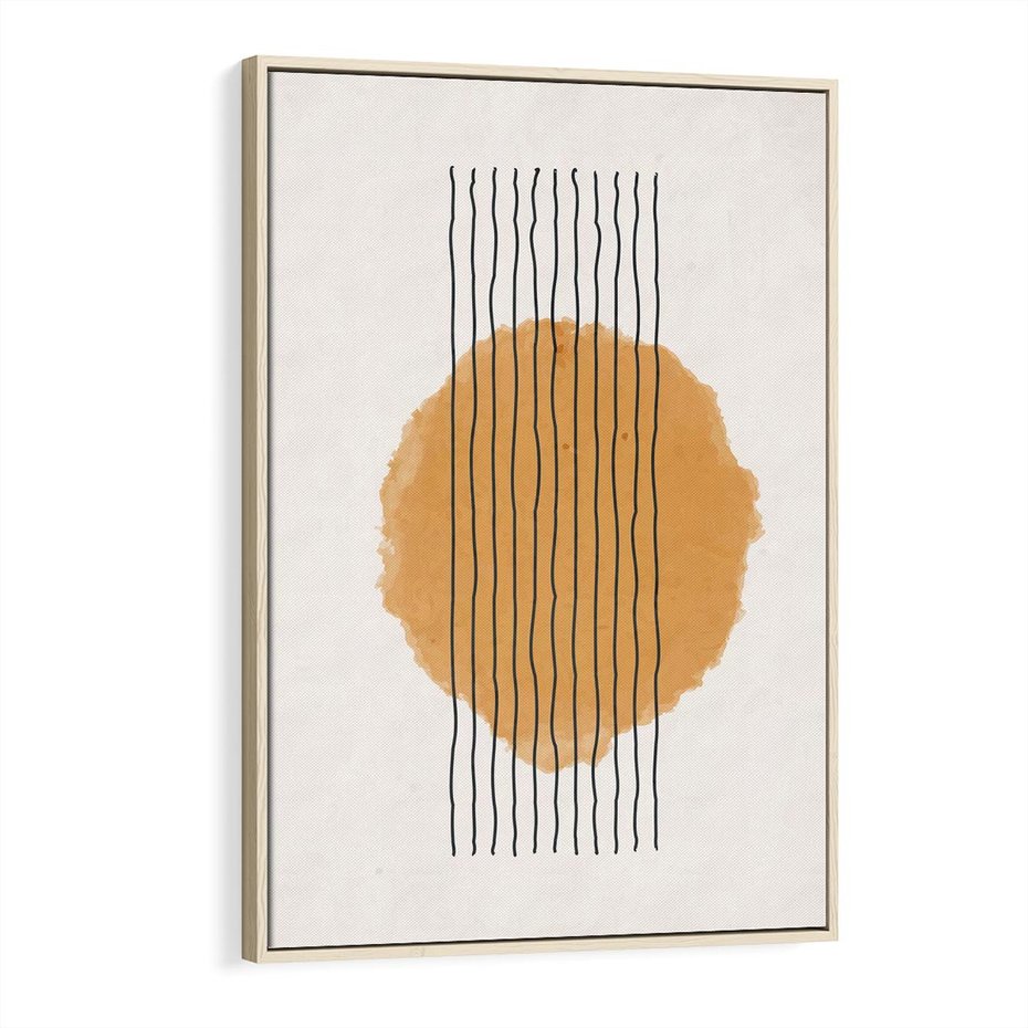 Obraz w ramie 80x120 - Taniec Emocji - abstrakcyjne akwarelowe plamy, nieregularne kreski - rama drewno