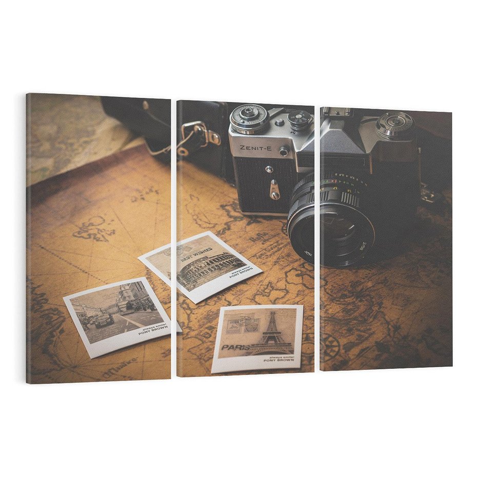 Obraz na płótnie 120x80 - Retro Aparat Zdjęciowy - retro, aparat