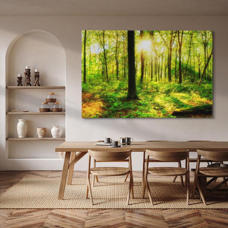 Obraz na płótnie 100x70 - Mistyfikujący las - las, drzewa