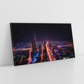 Obraz na płótnie 120x60 - Nocne oświetlenie miasta - miasto, noc