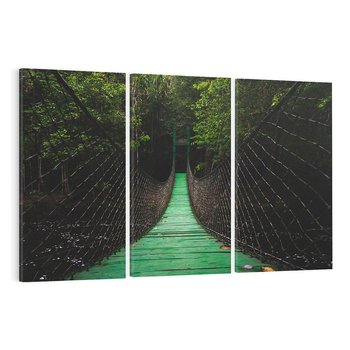 Obraz na płótnie 120x80 - Most linowy w lesie - most, linowy