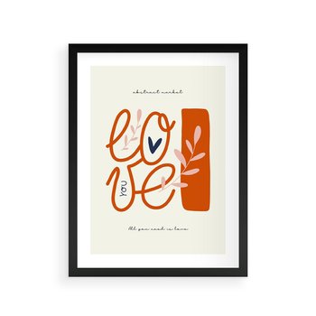 Plakat w ramie 30x40 - Pastelowa Siła Miłości - miłość, love - rama czarna