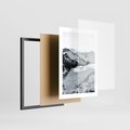 Plakat w ramie 30x40 - Biały Zimowy Pejzaż - góry w zimie, ośnieżone wysokie szczyty - rama czarna