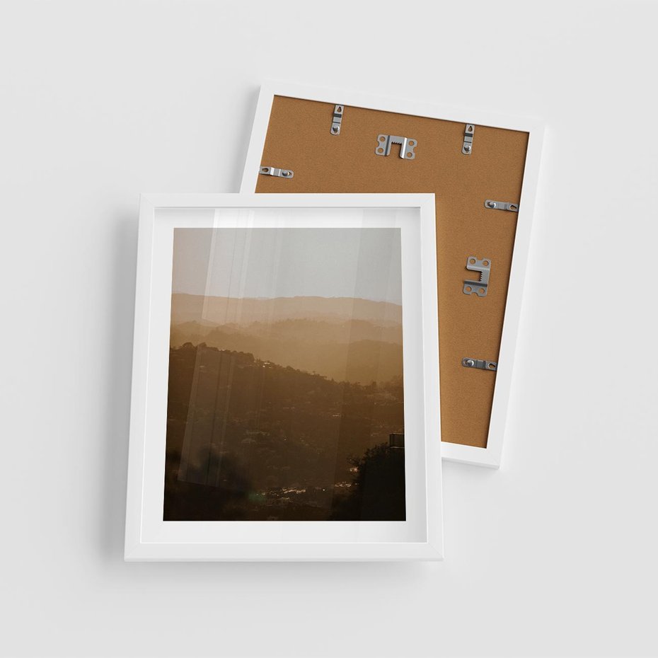 Plakat w ramie 40x50 - Odejście Słońca - pejzaż, zachód - rama biała