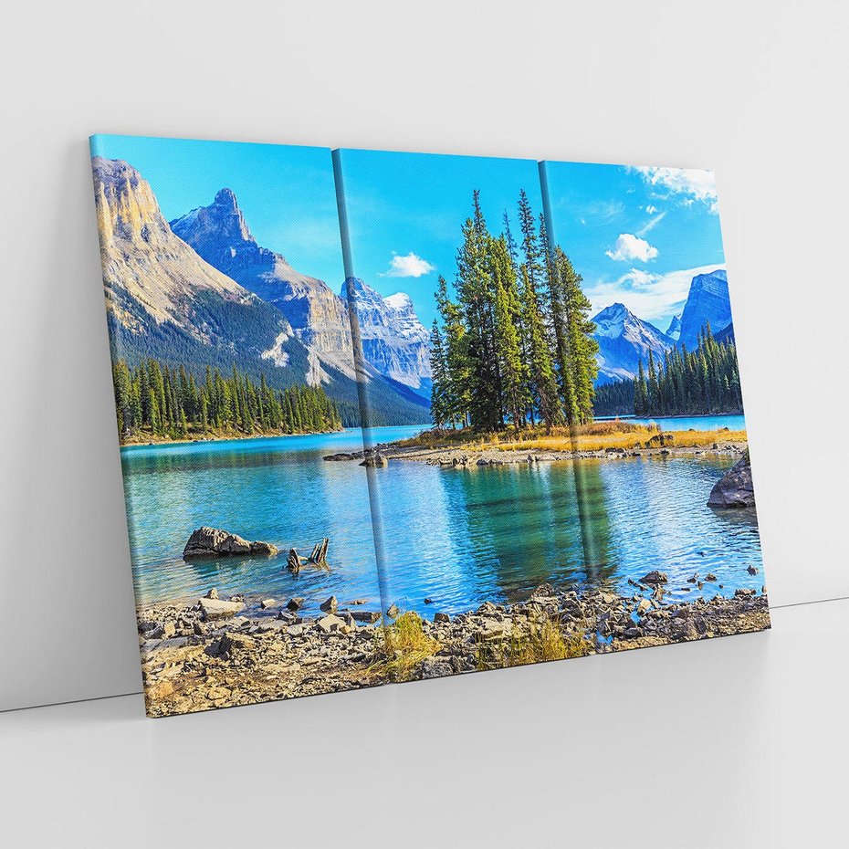 Obraz na płótnie 120x80 - spotkanie natury - góry, jezioro