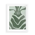 Plakat w ramie 50x70 - Zieleń Odpoczynku - zielony plakat, nieregularne splątane linie - rama biała