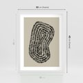 Plakat w ramie 30x40 - Nowoczesne Odbicia Wnętrza - boho plakat, czarne kropki kreski - rama biała