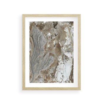Plakat w ramie 30x40 - Spokój w Beżu - zdjęcie, naturalna tekstura - rama drewno