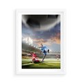 Plakat w ramie 50x70 - Ekscytacja Sportowego Świata - gol, mecz - rama biała